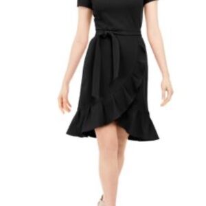 Calvin Klein Black Ruffle Midi Dress
